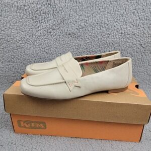 Korks‎ Posie Penny Loafer Women 8M Cream Leather Comfort Flat Slip On Shoe